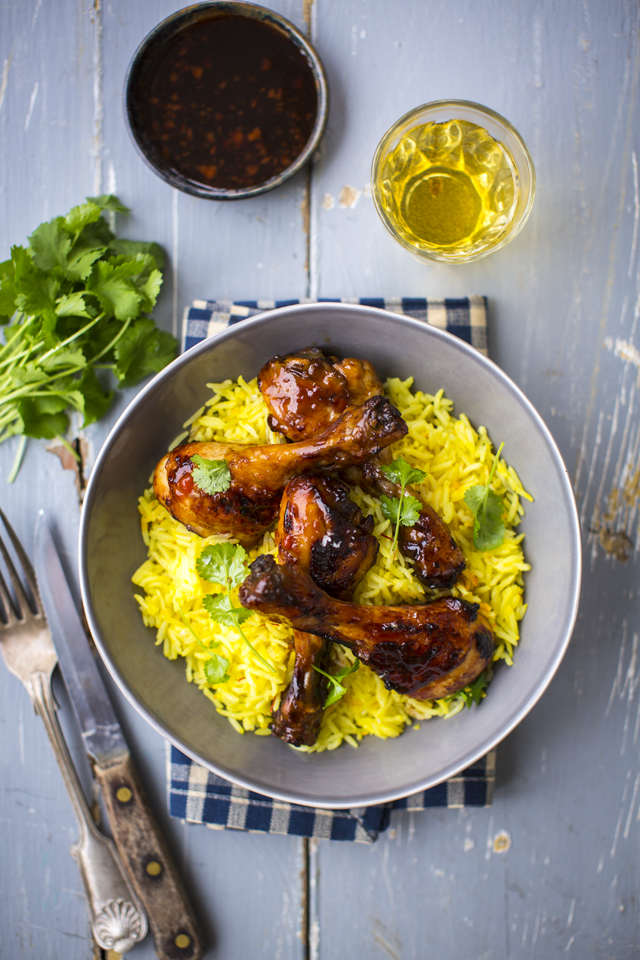 Sweet & Sticky Balsamic Chicken with Saffron Rice | DonalSkehan.com, Quick and easy midweek dinner. 