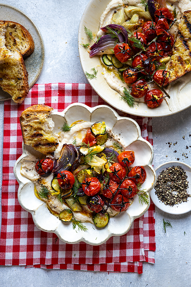 Bean Dip with Roast Veggies & Garlic Sourdough Toast | DonalSkehan.com