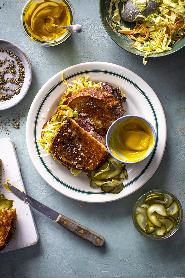 Corned Beef Sandwiches with Irish Cheddar and Pickles | DonalSkehan.com