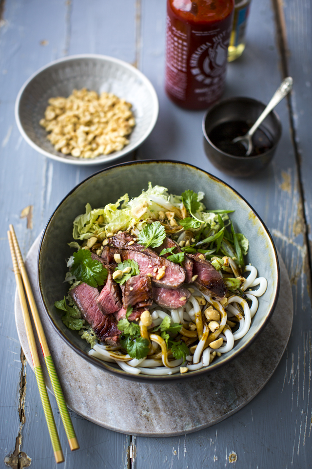Private: Spicy Steak Noodle Bowl with Sesame Soy Dressing | DonalSkehan.com, A wonderfully versatile noodle bowl!