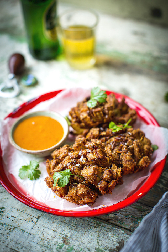 Tom Yum Blooming Onion | DonalSkehan.com, Perfectly fried onion petals with a zingy coconut dipping sauce.
