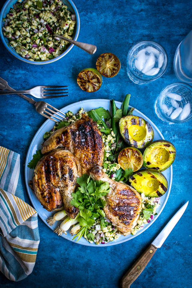 Brick chicken with Corn Salsa | DonalSkehan.com, Fun way to cook chicken.