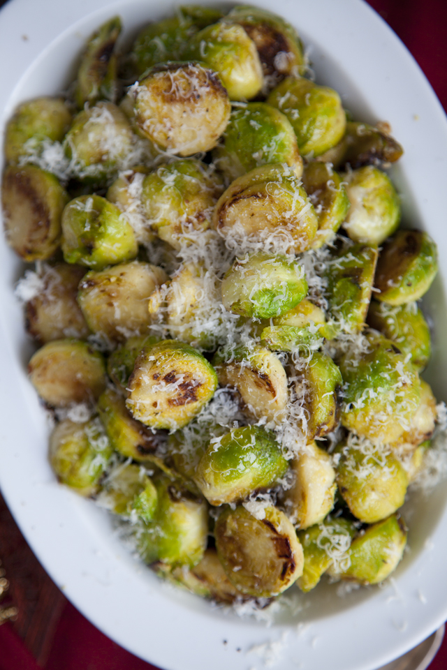 Pan Fried Parmesan Brussel Sprouts | DonalSkehan.com, Perfect side for the christmas table. 