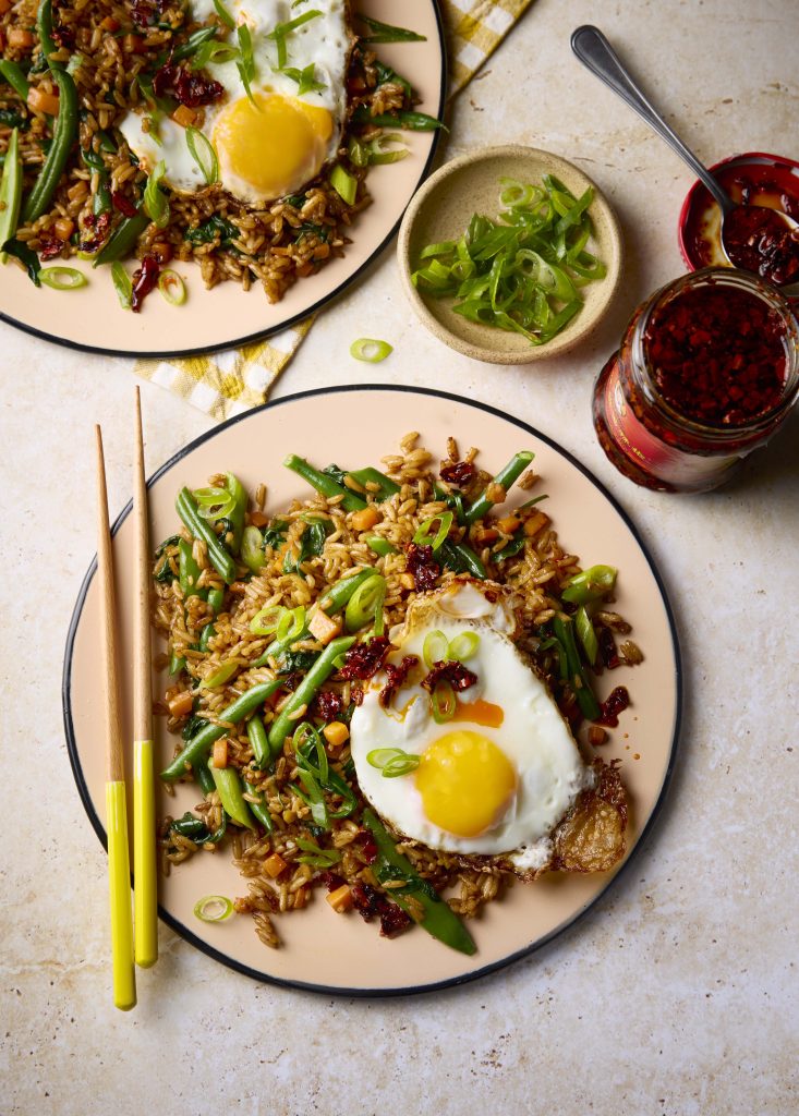 Burnt Butter Fried Rice with Fridge Veg & Crispy Egg | DonalSkehan.com