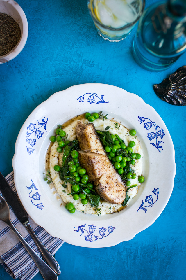 Pan Fried Fish with Cauliflower Mash & Garden Peas | DonalSkehan.com, Incredibly quick and easy to make.
