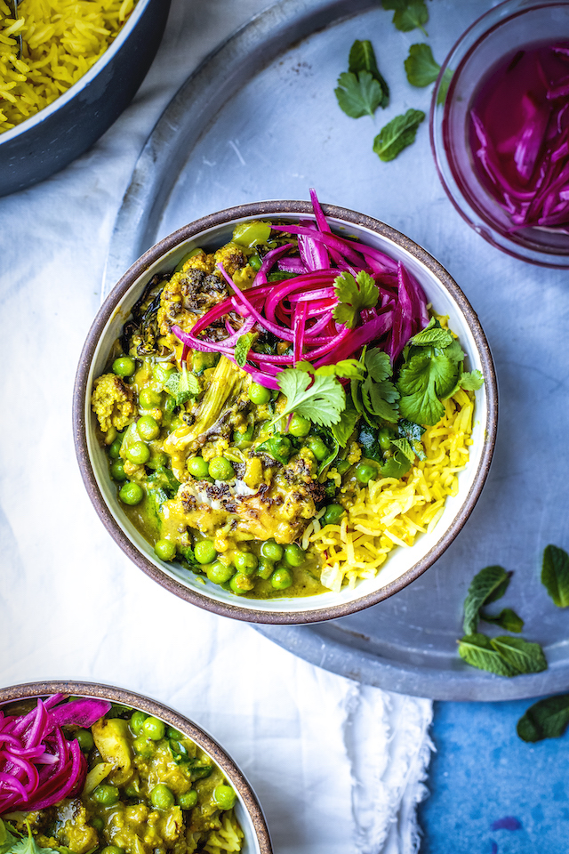 Roast Cauliflower Curry with Saffron Rice | DonalSkehan.com