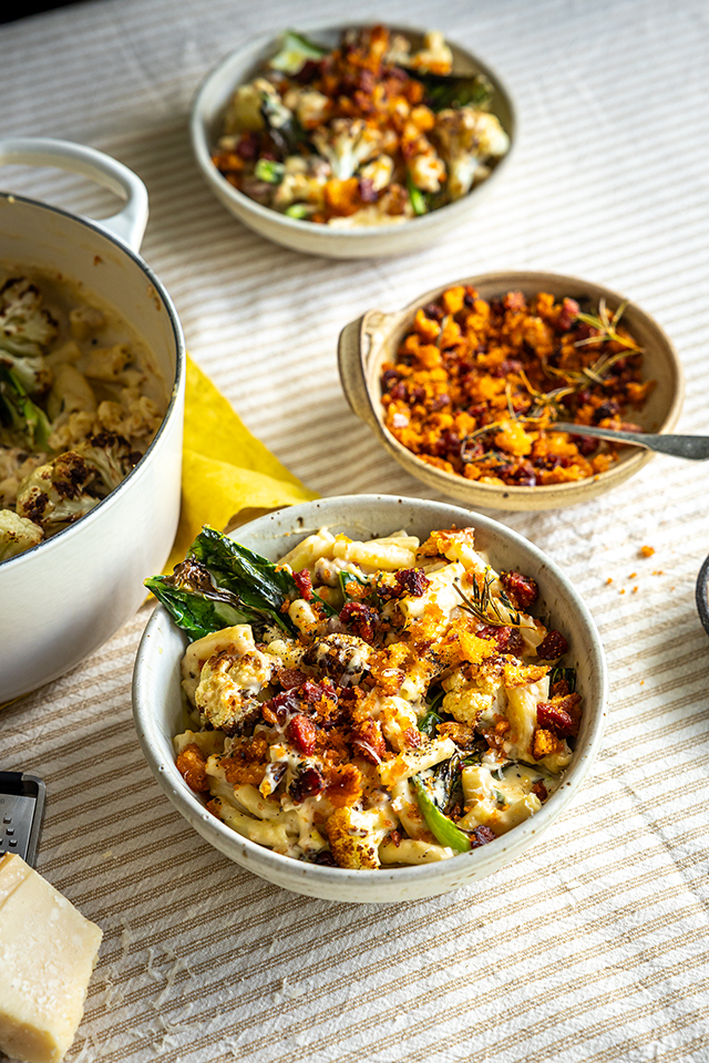 Cauliflower Mac & Cheese with Chorizo Breadcrumbs | DonalSkehan.com