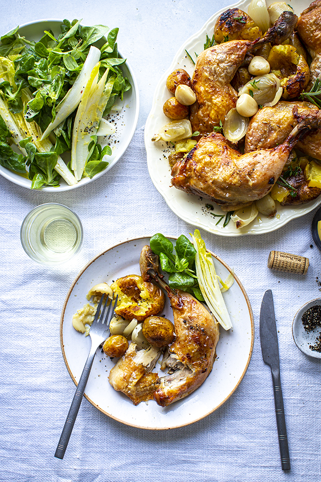 Confit Chicken with 20 Garlic Cloves, Rosemary & Thyme | DonalSkehan.com