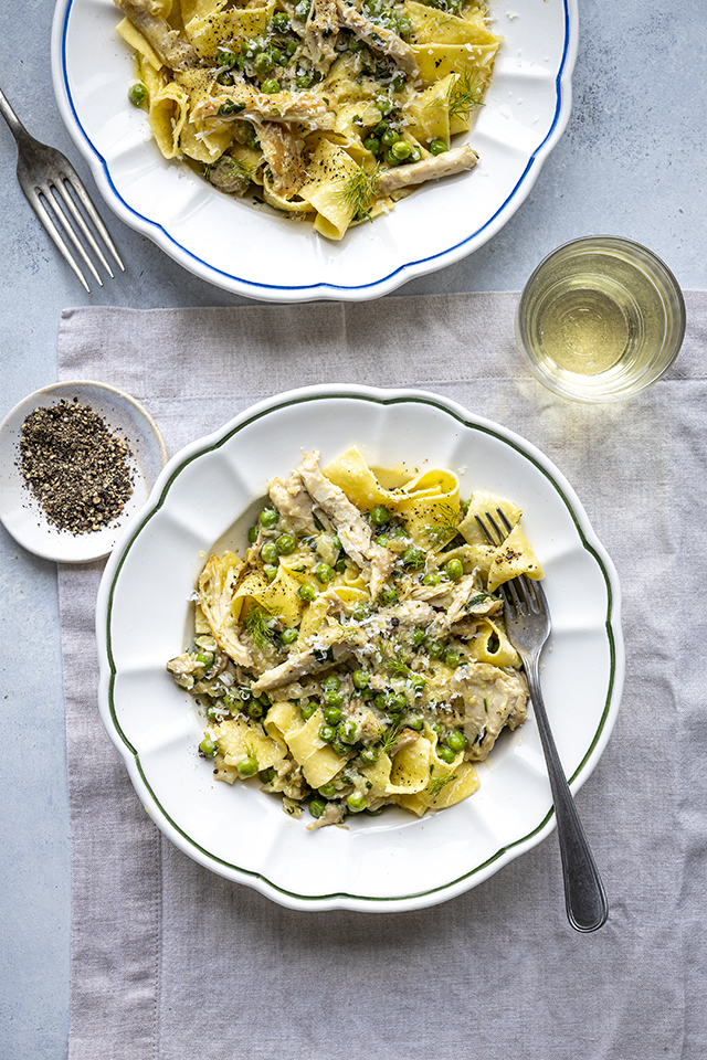 Sunday Chicken Pasta Ragu Fennel & Peas | DonalSkehan.com