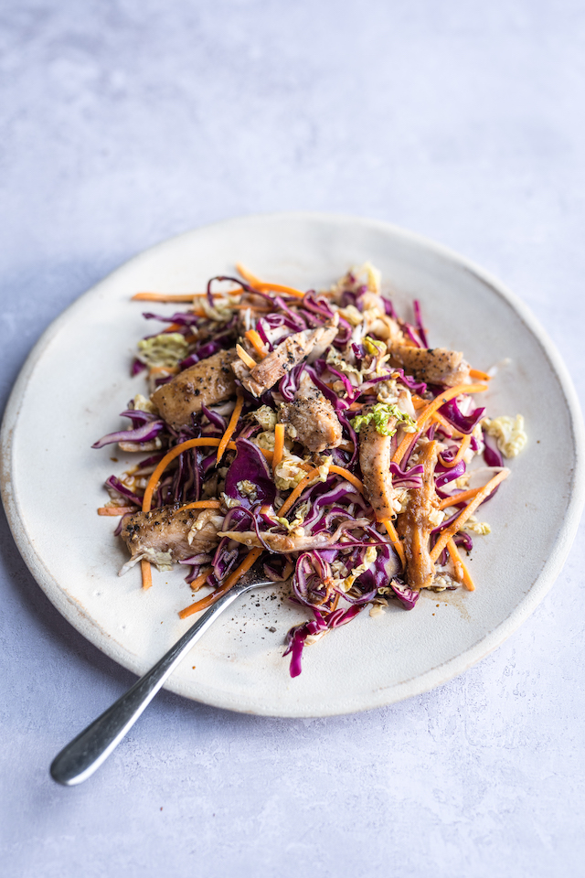 Chinese Chopped Chicken Salad with Bacon XO Sauce | DonalSkehan.com