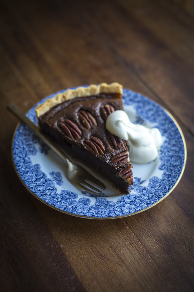 Chocolate Pecan Pie | DonalSkehan.com, Traditional pecan pie with a chocolatey twist. 