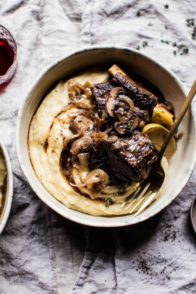 Crockpot Cider Braised Short Ribs with Browned Sage Butter Mashed Potatoes | DonalSkehan.com, Tieghan from Half Baked Harvest shares her cracking crockpot short rib recipe.