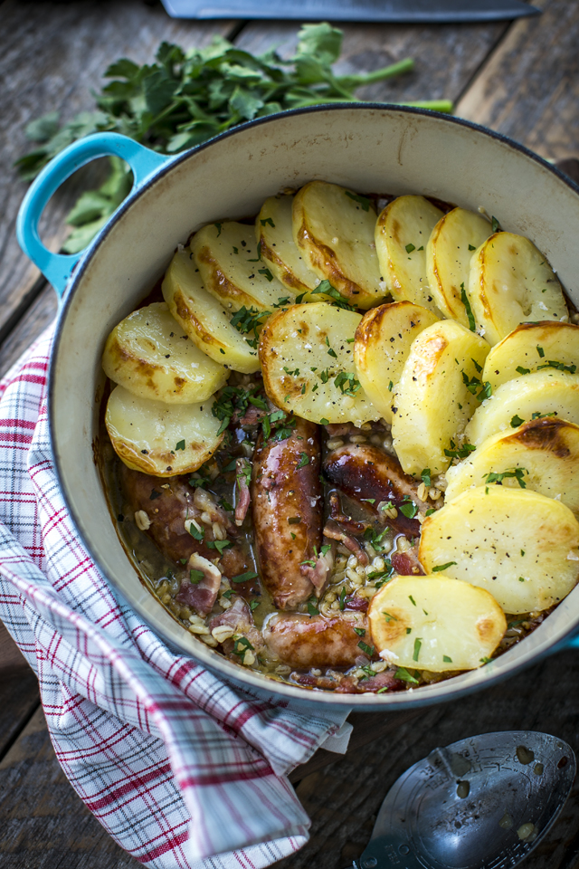 Dublin Coddle with Pearl Barley | DonalSkehan.com, A nice change from Irish stew, coddle is traditional Irish comfort food and is well worth trying! 