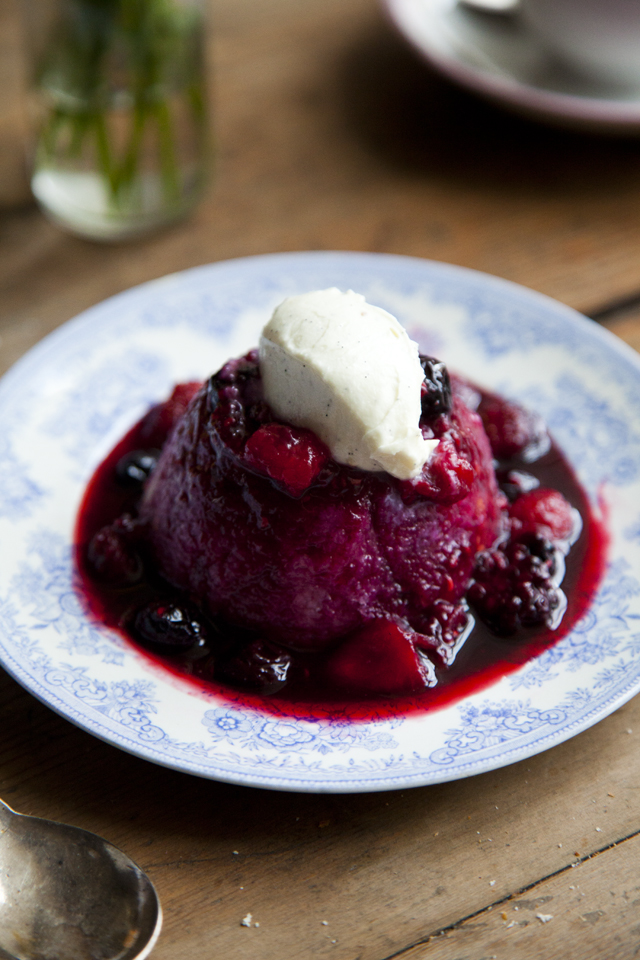 Summer Bread Pudding | DonalSkehan.com, Oozing with sweet and sour berry goodness!