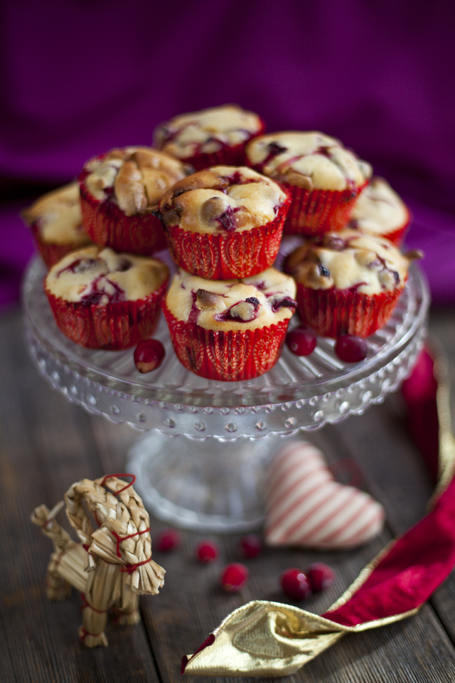 Cranberry and White Chocolate Muffins | DonalSkehan.com, Delicious Christmas morning snack for santa!