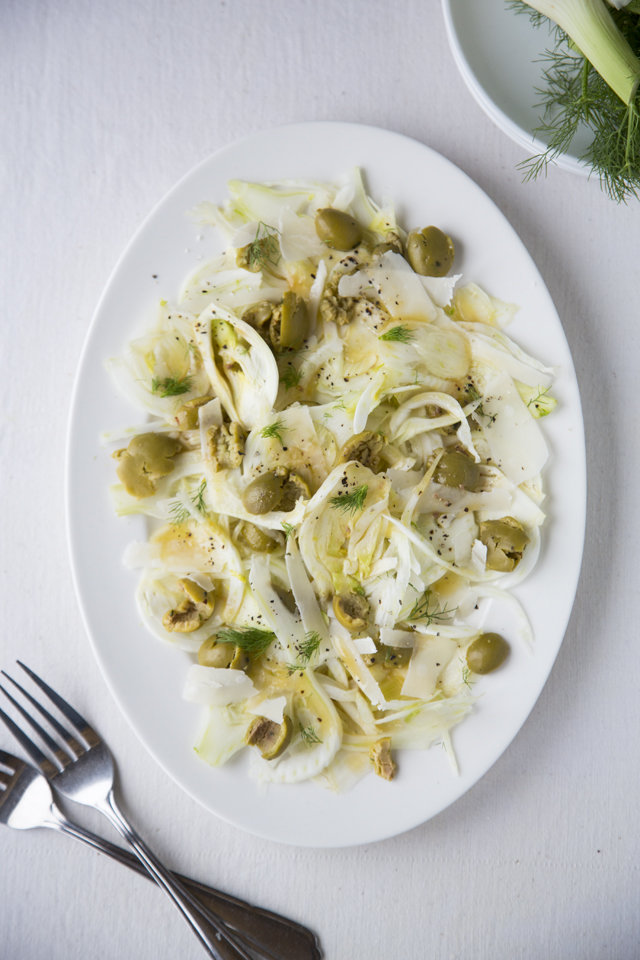 Shaved Fennel, Parmesan & Olive Salad | DonalSkehan.com, A light & simple Italian salad.