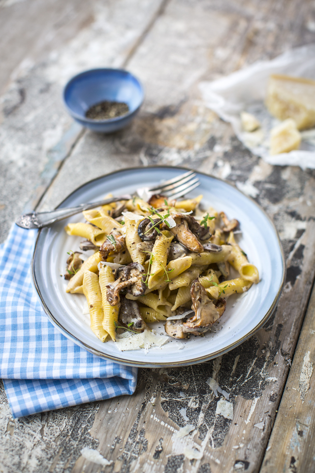 Fuzi Pasta with a Creamy Mushroom Sauce | DonalSkehan.com, Taking simple pasta up a notch! 