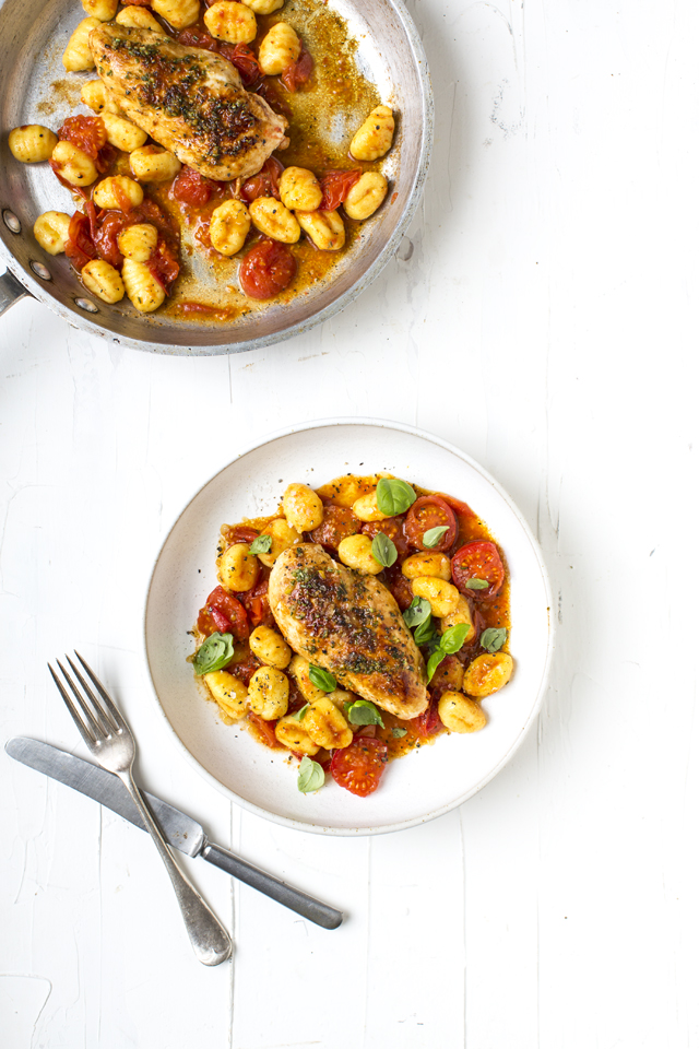 Garlic & Rosemary Chicken | DonalSkehan.com, With Confit Butter Tomato Sauce and Gnocchi