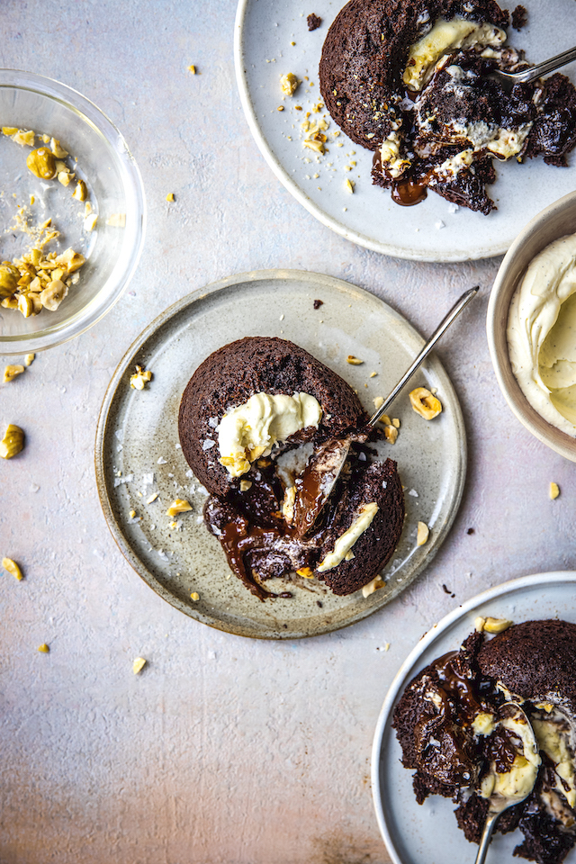 Mini Guinness Chocolate Lava Cakes with Whiskey Cream | DonalSkehan.com