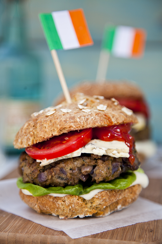 Irish Blue Cheese Burgers with Soda Bread Baps | DonalSkehan.com, A classic cheese burger with an Irish twist. 