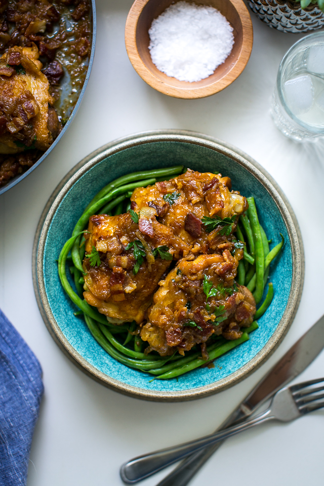 Pan Roasted Chicken with Maple Bacon Sauce | DonalSkehan.com, Recipe from “Whole New You” by my pal and co-host Tia Mowry.
