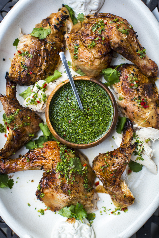Nam Jim Roast Chicken Legs with Flat Rice Noodles | DonalSkehan.com