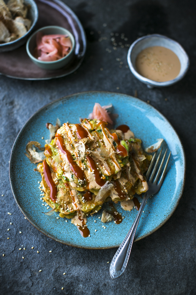 Okonomiyaki Japanese Cabbage Pancakes - Donal Skehan | EAT LIVE GO