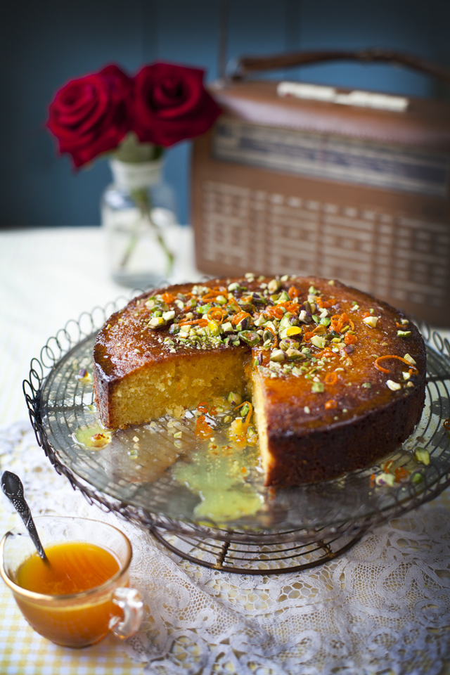 Orange Polenta Cake With Honey & Rosewater Syrup | DonalSkehan.com, Perfect for sharing with friends and family. 