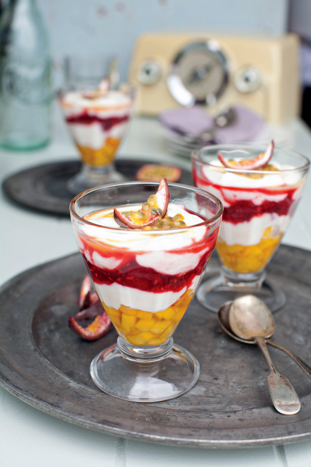 Passion fruit, Mango and Raspberry Yoghurt Layers | DonalSkehan.com, A great make ahead option if you have guests coming for breakfast. 