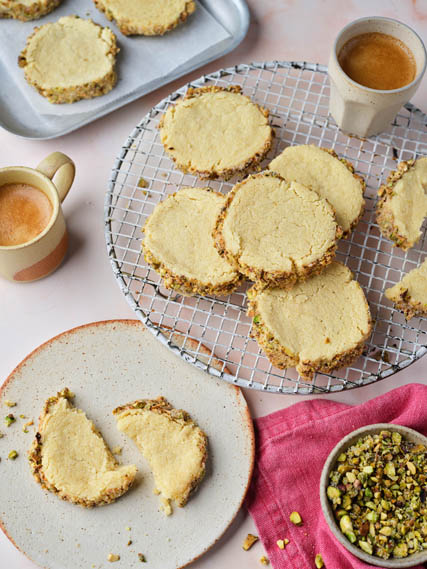 Pistachio & Orange Blossom Shortbread Cookies | DonalSkehan.com