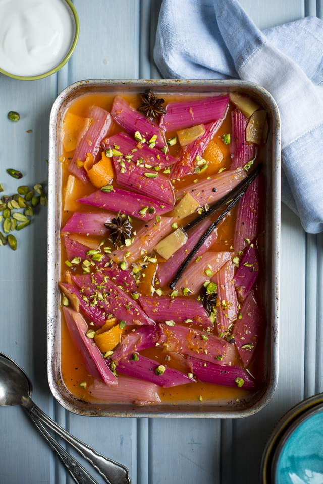 Slow-Roasted Rhubarb | DonalSkehan.com, Brilliant side to summer desserts.