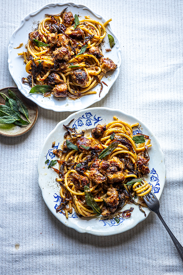 Smashed Sausage Pasta | DonalSkehan.com