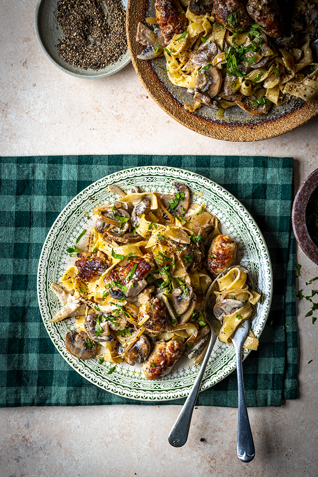 Sausage Meatball Stroganoff | DonalSkehan.com