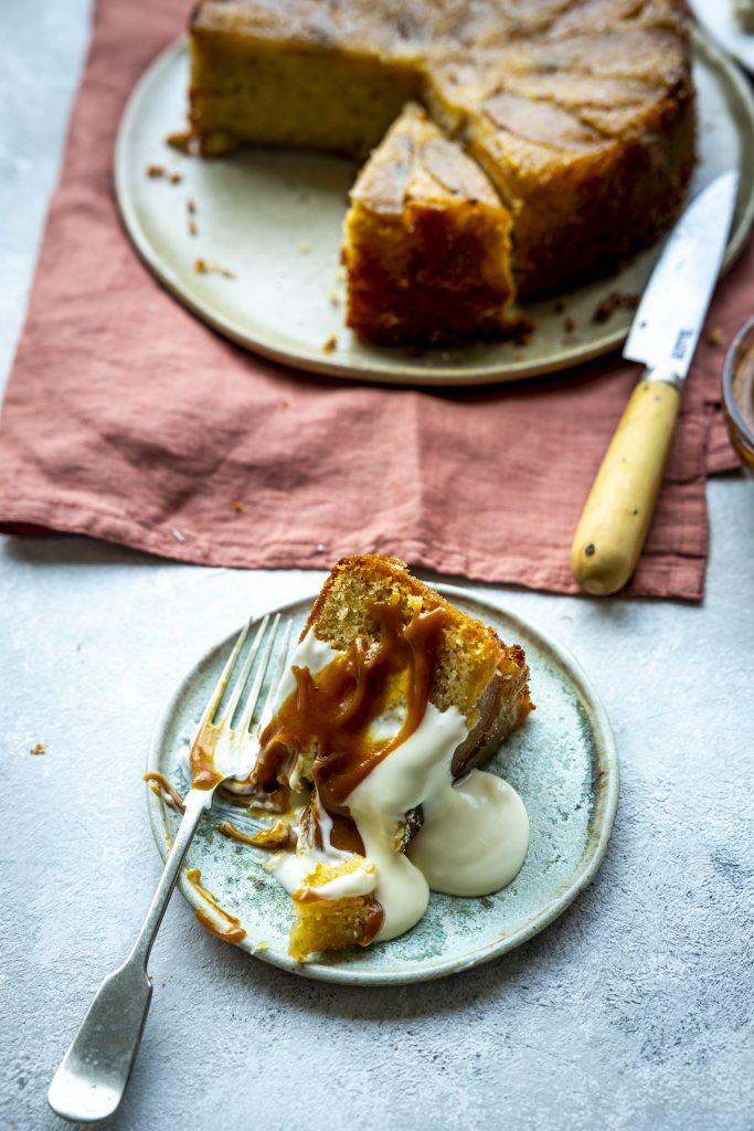 Sticky Apple Cake with Creme Normande | DonalSkehan.com