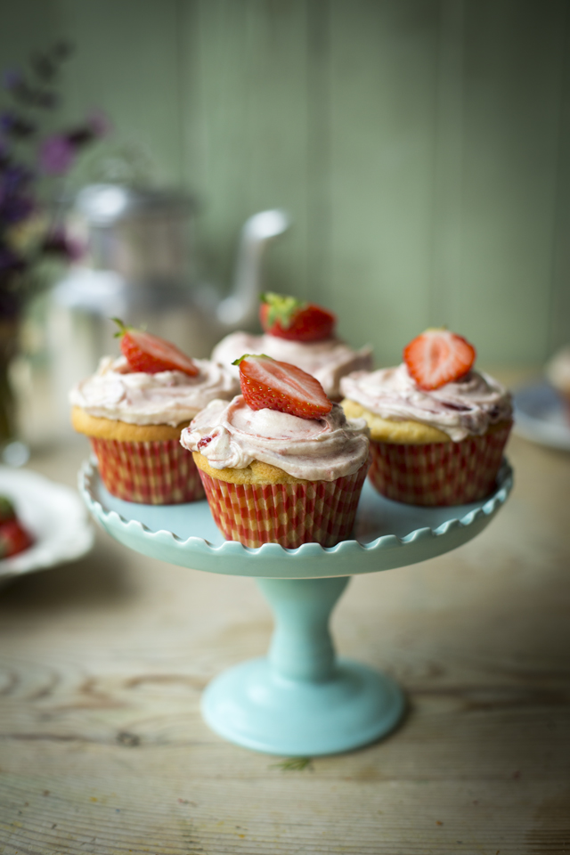 Strawberries & Cream Cupcakes | DonalSkehan.com, Perfect summer treat.