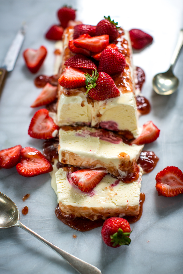 Strawberry Semi Freddo | DonalSkehan.com, The perfect make ahead dessert.
