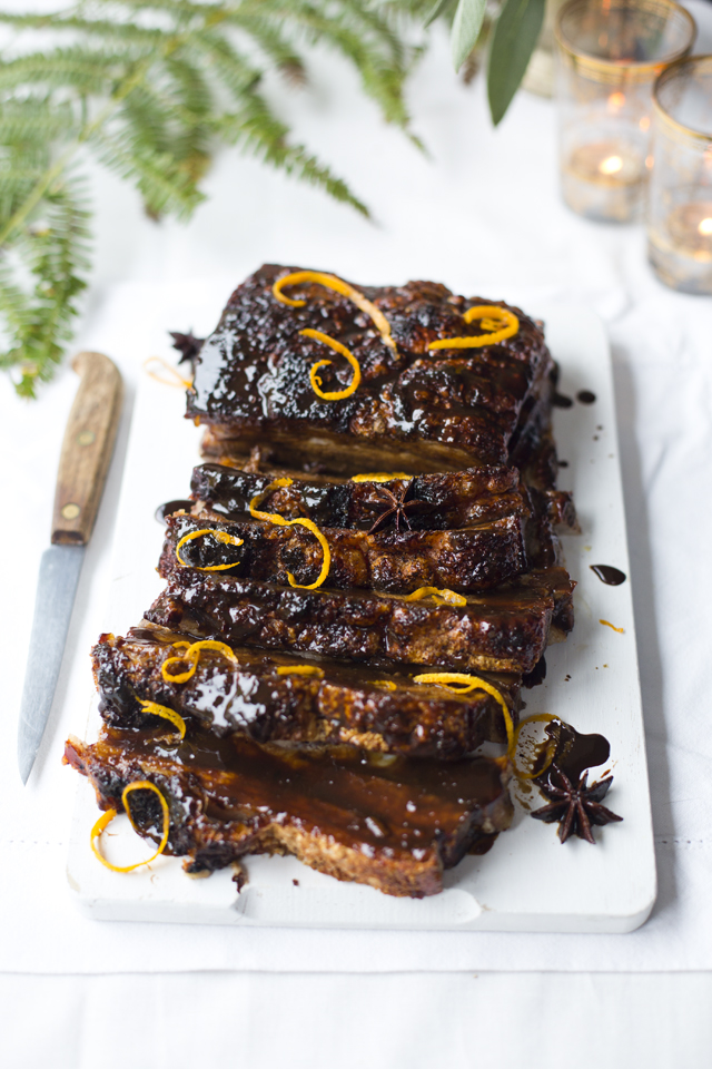 Dark & Sticky Glazed Pork Belly | DonalSkehan.com, Deliciously moist meat, brushed with warm citrus flavours!