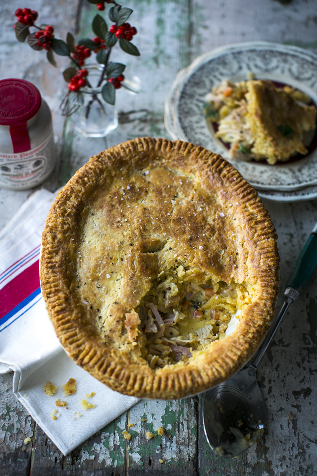 Turkey & Ham Pie with a Cheddar Rough Puff Pastry | DonalSkehan.com, A great way to use up Christmas leftovers but great all year round too! 