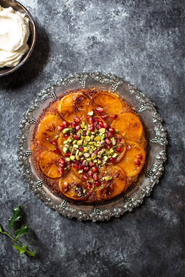 Winter Citrus Polenta Cake with Pomegranate & Rose Mascarpone | DonalSkehan.com