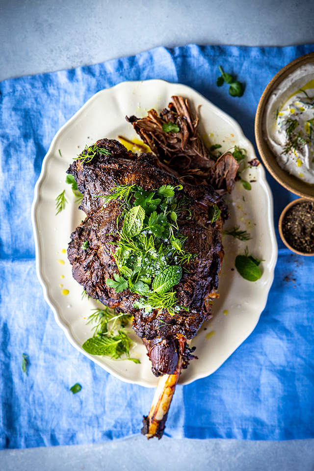 Slow Roasted Shoulder of Lamb with Yoghurt & Herbs | DonalSkehan.com