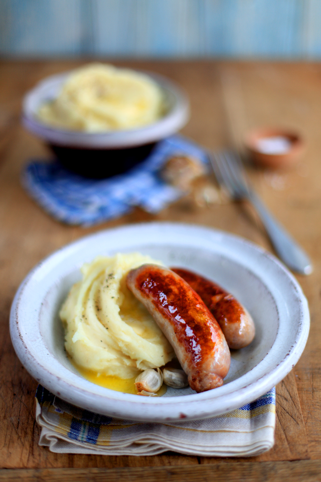 Roast Garlic Bangers and Mash | DonalSkehan.com