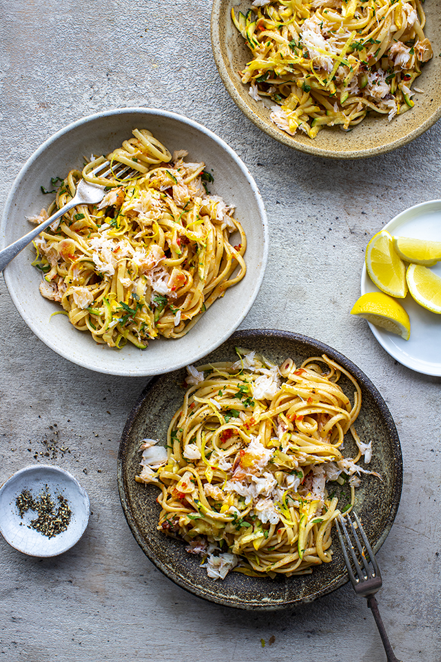 Zesty Crab & Courgette Linguine | DonalSkehan.com