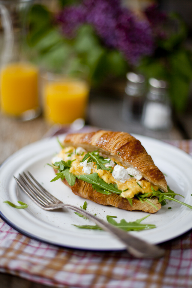 Scrambled Eggs with Goat’s Cheese and Rocket | DonalSkehan.com, Quick & simple weekend brunch. 