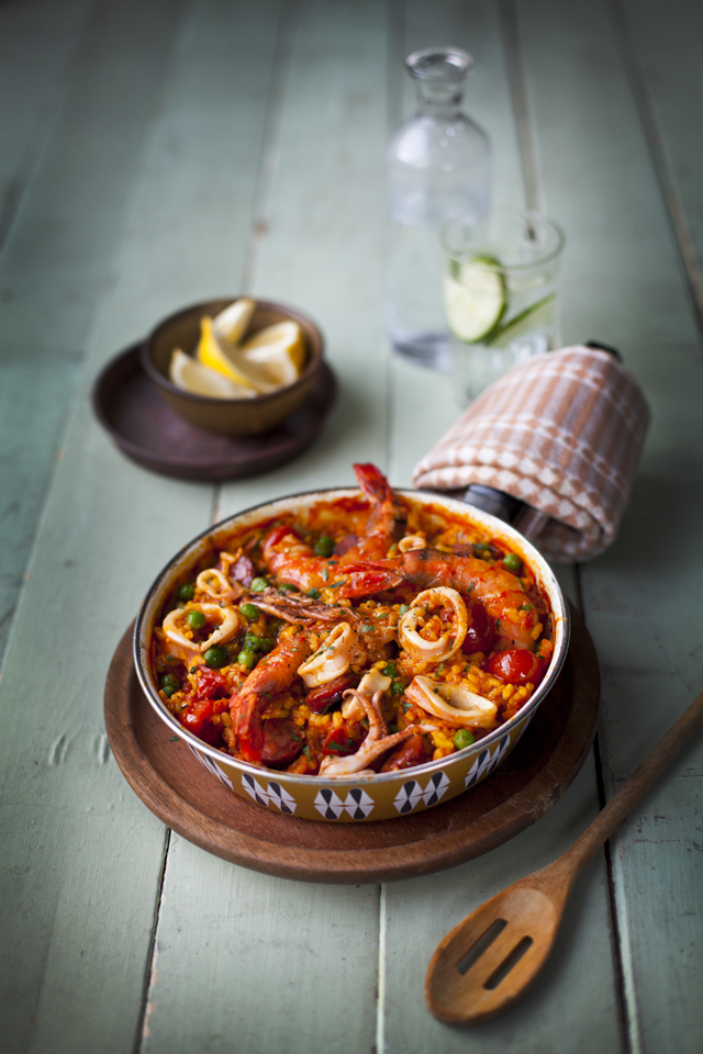 Spicy Seafood Paella | DonalSkehan.com, The taste of summer, best served al fresco with a glass of wine! 