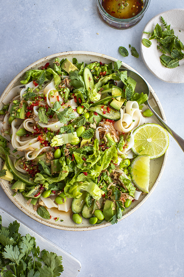 Crunchy Rice Noodles with Greens Salad | DonalSkehan.com