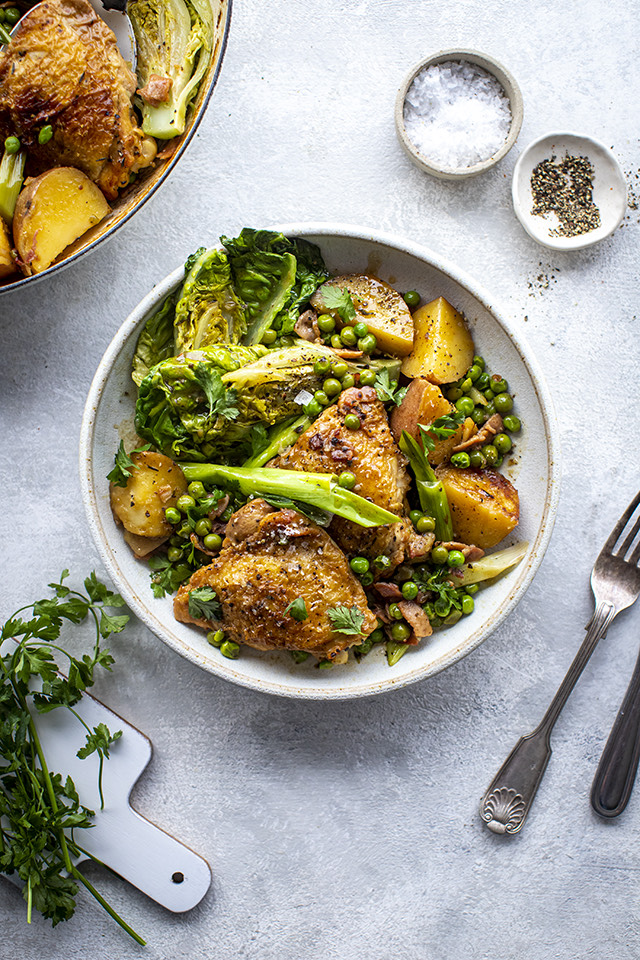 Braised Spring Chicken and Potato Casserole | DonalSkehan.com