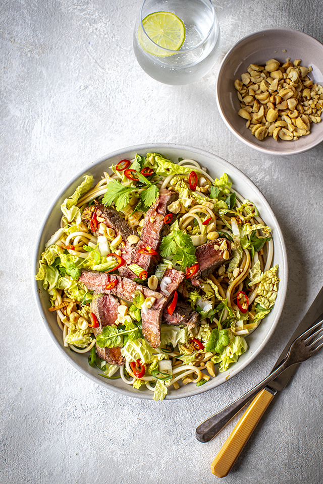 Spicy Steak Noodle Bowl with Sesame Soy Dressing | DonalSkehan.com